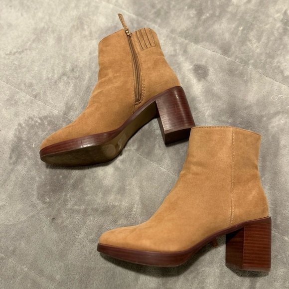 J.Crew $198 Sueded Platform Boots in Sienna Size 8.5 Tan/camel - Picture 2 of 7
